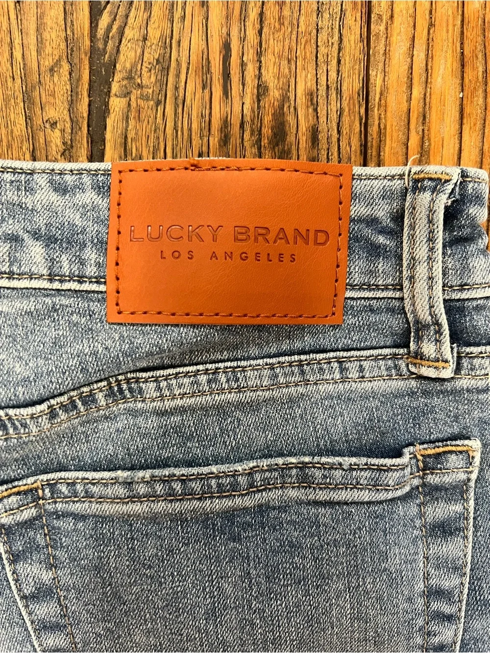 Lucky Brand Washed Light Blue Distressed Roll-Cuff Denim Shorts